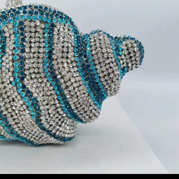 Elegant Silver and Blue Clutch
